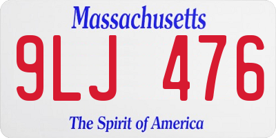 MA license plate 9LJ476