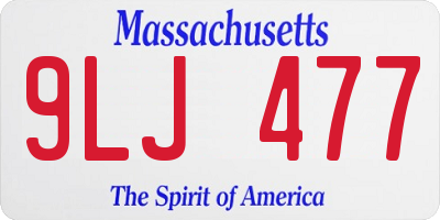 MA license plate 9LJ477