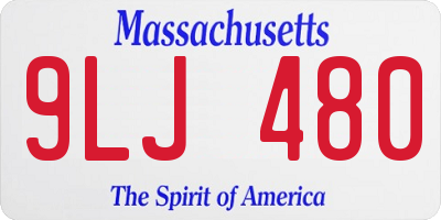 MA license plate 9LJ480