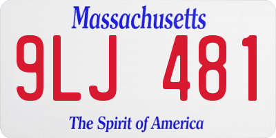 MA license plate 9LJ481