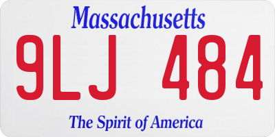 MA license plate 9LJ484