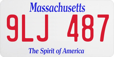 MA license plate 9LJ487