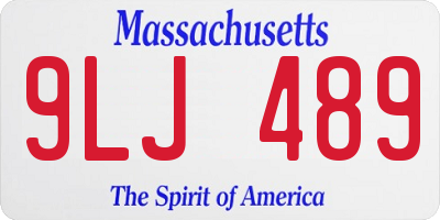 MA license plate 9LJ489