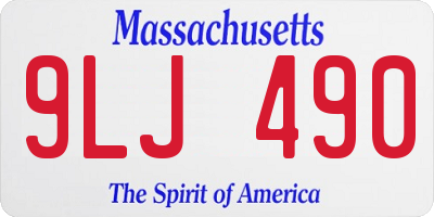 MA license plate 9LJ490