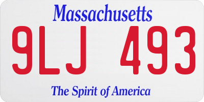 MA license plate 9LJ493