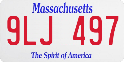 MA license plate 9LJ497