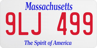 MA license plate 9LJ499
