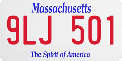 MA license plate 9LJ501