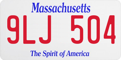 MA license plate 9LJ504