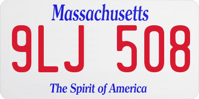 MA license plate 9LJ508