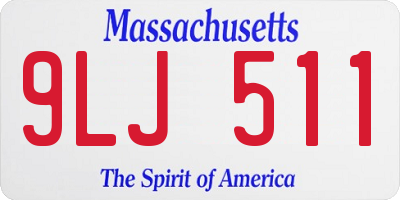 MA license plate 9LJ511
