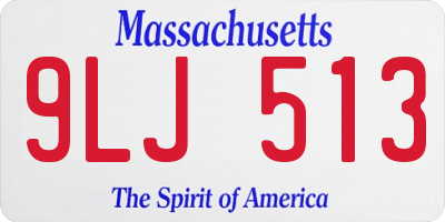 MA license plate 9LJ513