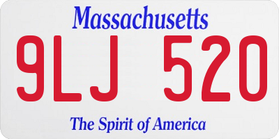 MA license plate 9LJ520