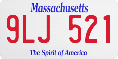 MA license plate 9LJ521