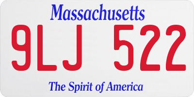 MA license plate 9LJ522