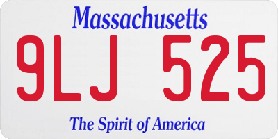 MA license plate 9LJ525