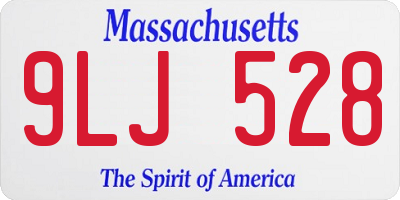 MA license plate 9LJ528