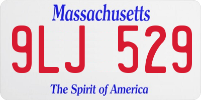 MA license plate 9LJ529