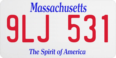 MA license plate 9LJ531