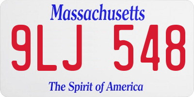 MA license plate 9LJ548