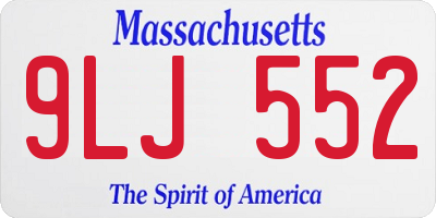 MA license plate 9LJ552