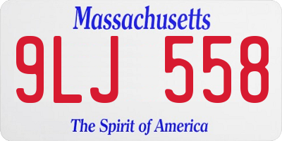 MA license plate 9LJ558