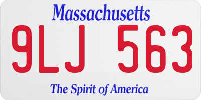 MA license plate 9LJ563