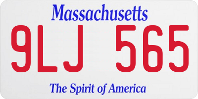 MA license plate 9LJ565