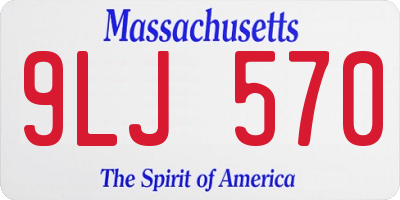 MA license plate 9LJ570