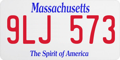 MA license plate 9LJ573