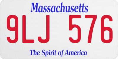 MA license plate 9LJ576
