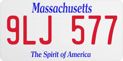 MA license plate 9LJ577