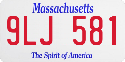 MA license plate 9LJ581