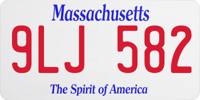 MA license plate 9LJ582