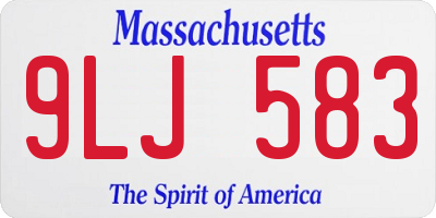 MA license plate 9LJ583