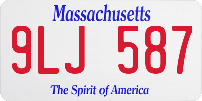 MA license plate 9LJ587