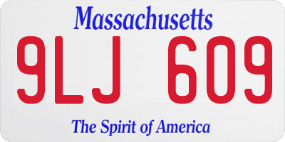 MA license plate 9LJ609
