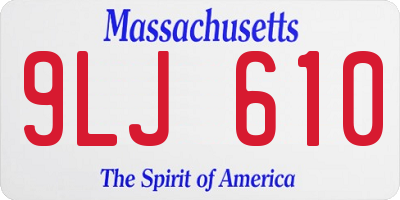 MA license plate 9LJ610