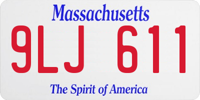 MA license plate 9LJ611