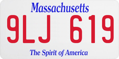 MA license plate 9LJ619