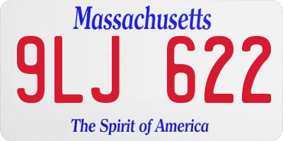 MA license plate 9LJ622