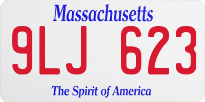 MA license plate 9LJ623