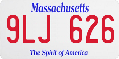 MA license plate 9LJ626