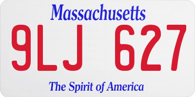 MA license plate 9LJ627