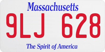 MA license plate 9LJ628