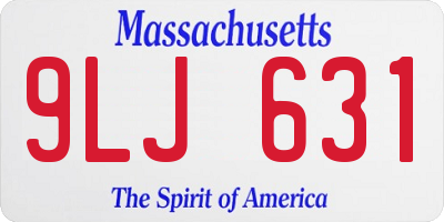 MA license plate 9LJ631