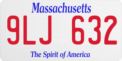 MA license plate 9LJ632