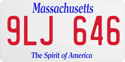 MA license plate 9LJ646