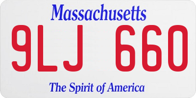 MA license plate 9LJ660