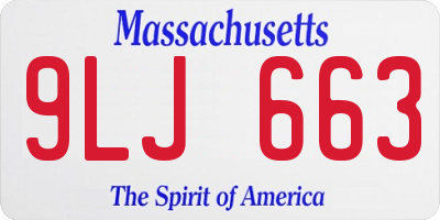 MA license plate 9LJ663